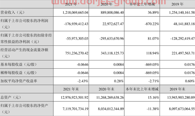华联股份：2021年亏损1.77亿元