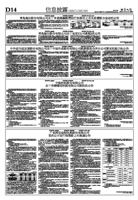 中外运空运发展股份有限公司关于中国外运股份有限公司换股吸收合并本公司事宜的提示性公告